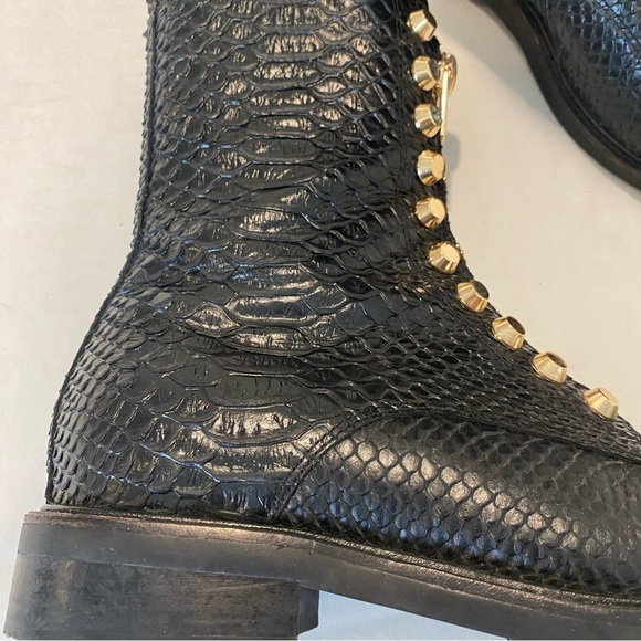 Jeffrey Campbell Tonette Leather Snakeskin Combat Boot - Picture 3 of 16